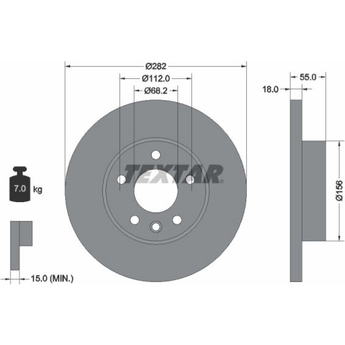 Textar 92083703 Bremsscheibe PRO Textar 92083703 Bremsscheibe PRO