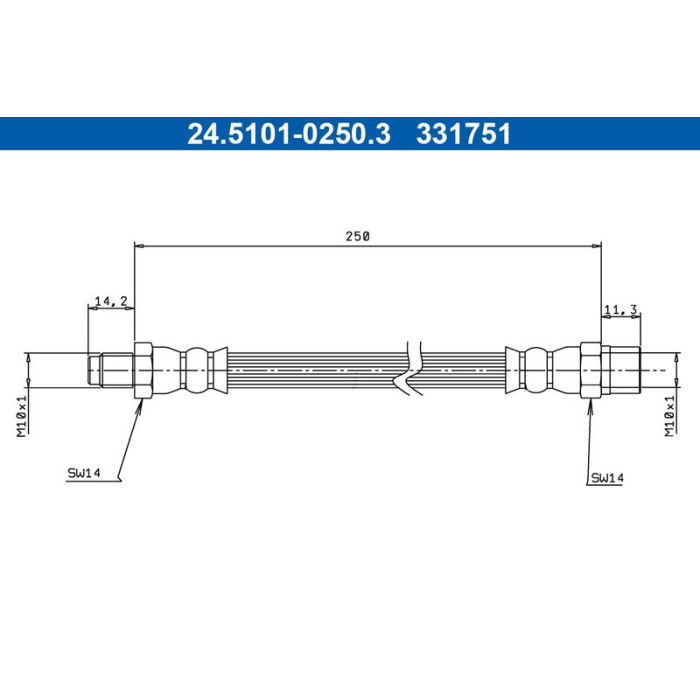ATE 24.5101-0250.3 Bremsschlauch ATE 24.5101-0250.3 Bremsschlauch