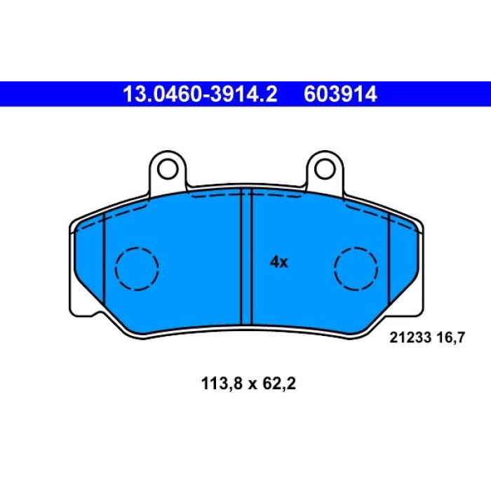ATE 13.0460-3914.2 Bremsbelagsatz, Scheibenbremse ATE 13.0460-3914.2 Bremsbelagsatz, Scheibenbremse