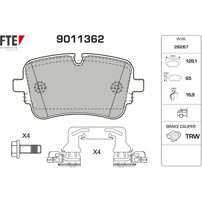 FTE 9011362 Bremsbelagsatz, Scheibenbremse FTE 9011362 Bremsbelagsatz, Scheibenbremse