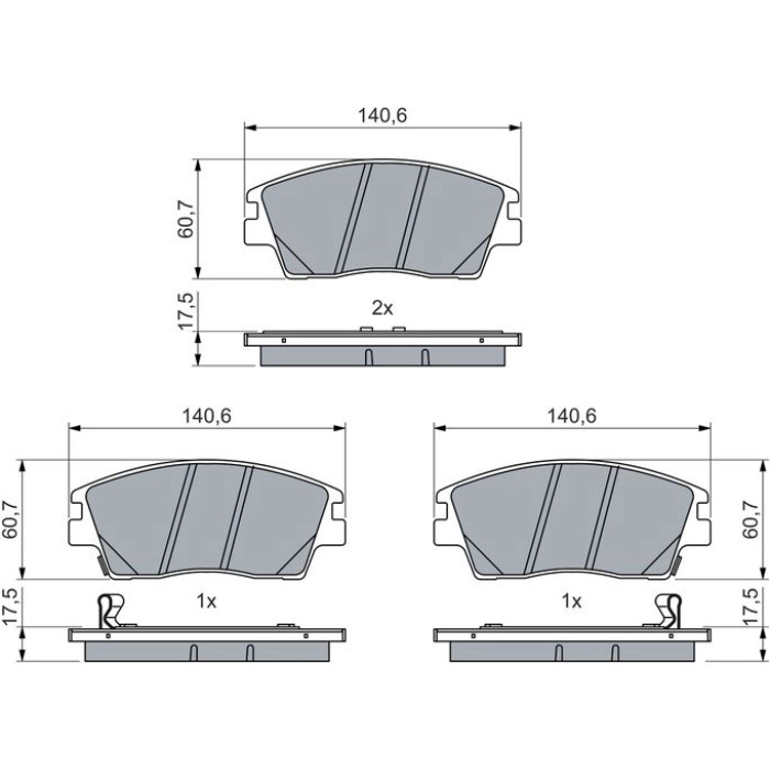 BOSCH 0 986 460 076 Bremsbelagsatz, Scheibenbremse BOSCH 0 986 460 076 Bremsbelagsatz, Scheibenbremse
