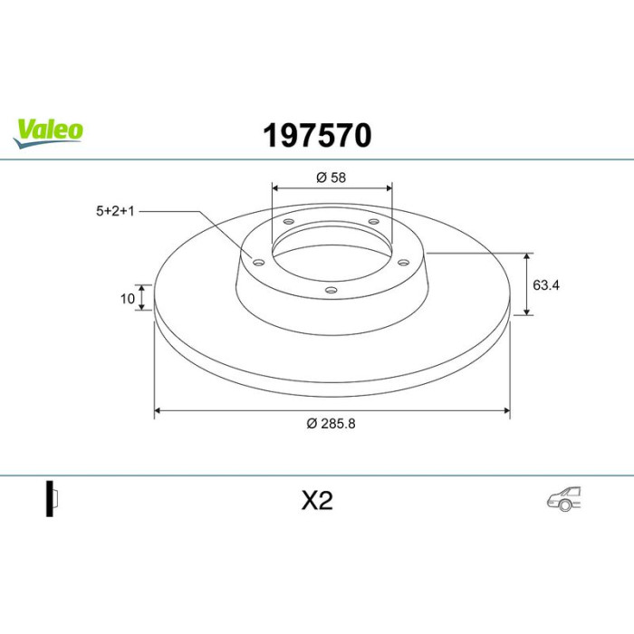 Valeo 197570 Bremsscheibe