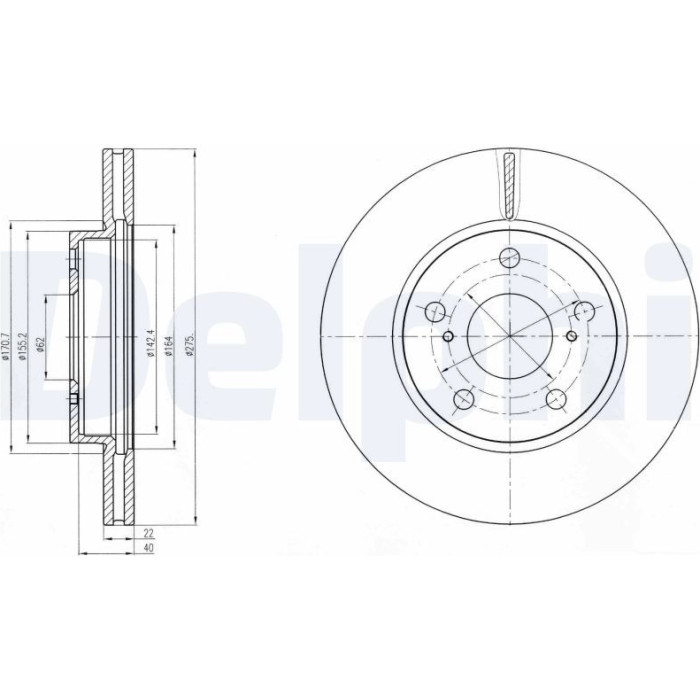 Delphi BG4232 Bremsscheibe Delphi BG4232 Bremsscheibe