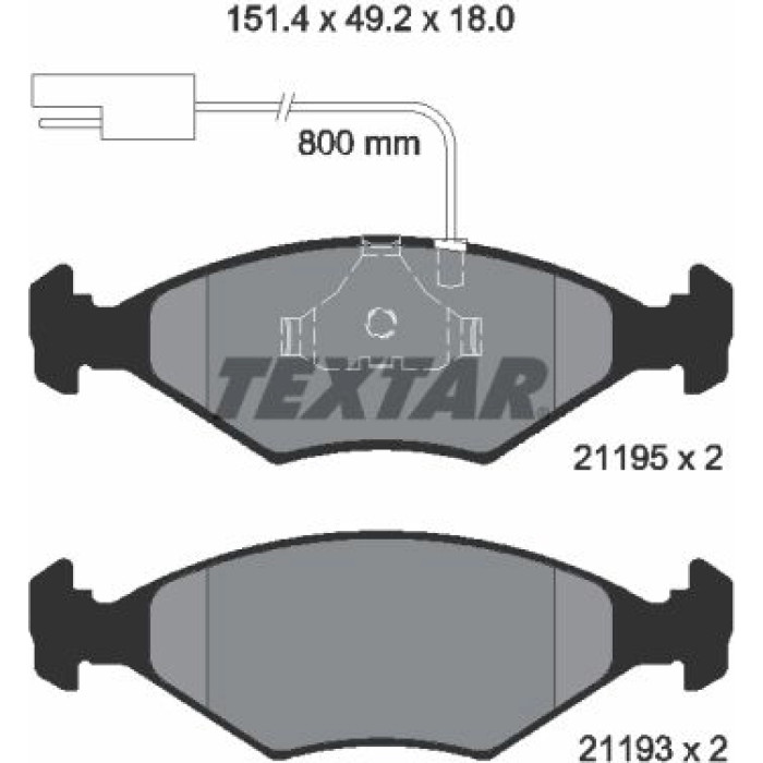 Textar 2119501 Bremsbelagsatz, Scheibenbremse Textar 2119501 Bremsbelagsatz, Scheibenbremse