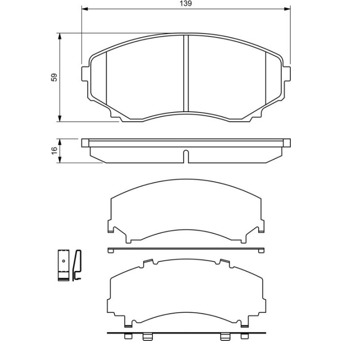 BOSCH 0 986 494 204 Bremsbelagsatz, Scheibenbremse