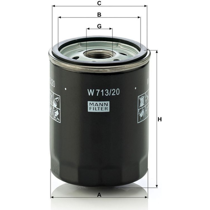 Mann-Filter W 713/20 Ölfilter Mann-Filter W 713/20 Ölfilter