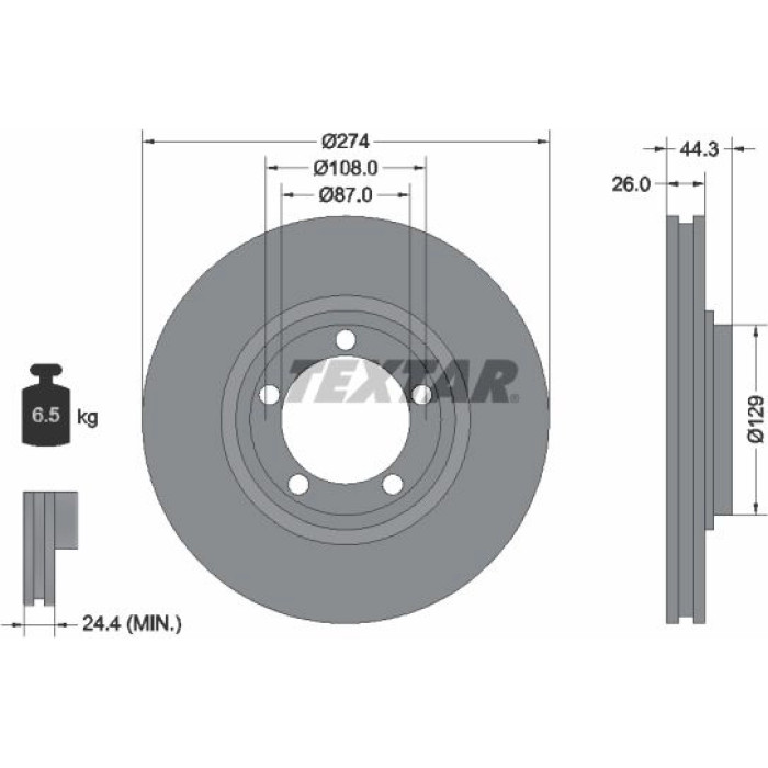 Textar 92221800 Bremsscheibe Textar 92221800 Bremsscheibe