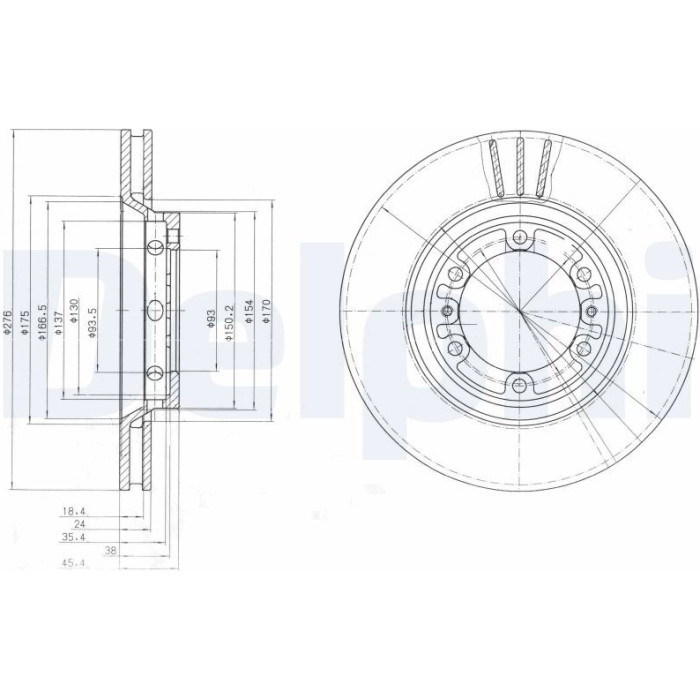 Delphi BG4132 Bremsscheibe Delphi BG4132 Bremsscheibe