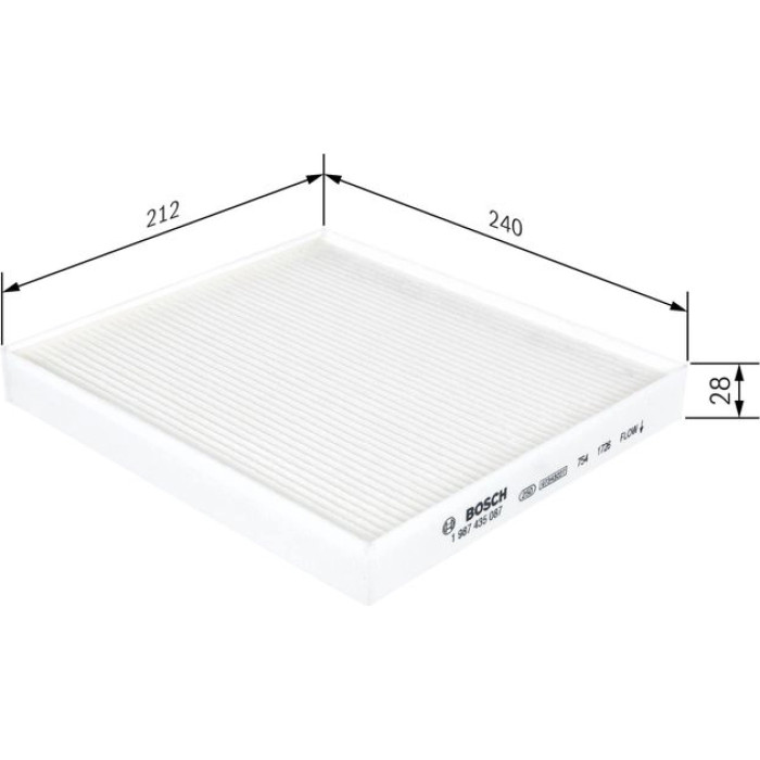 BOSCH 1 987 435 087 Filter, Innenraumluft BOSCH 1 987 435 087 Filter, Innenraumluft
