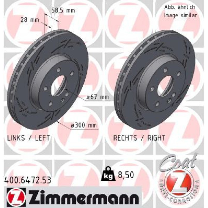 Zimmermann 400.6472.53 Bremsscheibe BLACK Z Zimmermann 400.6472.53 Bremsscheibe BLACK Z