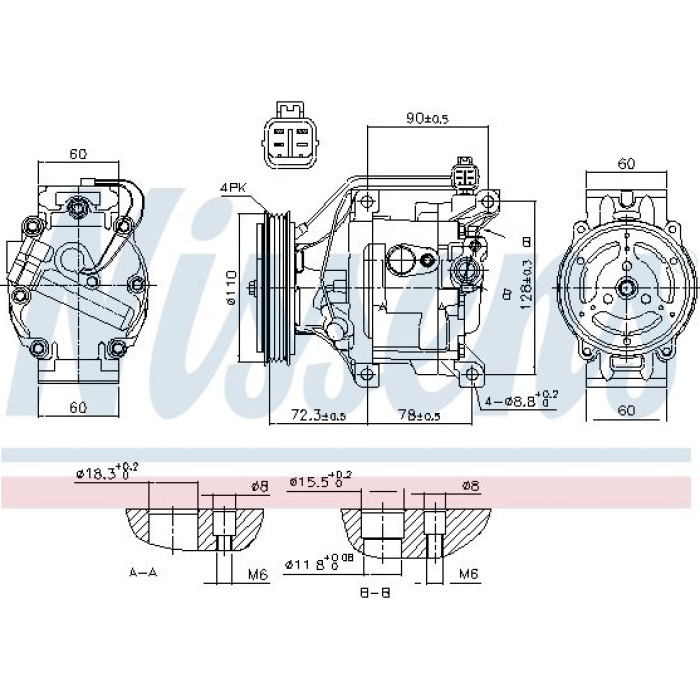 Nissens 890047 Kompressor, Klimaanlage FIRST FIT Nissens 890047 Kompressor, Klimaanlage FIRST FIT