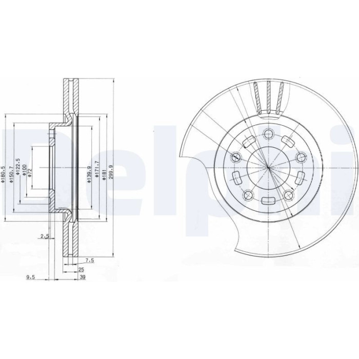 Delphi BG3928 Bremsscheibe Delphi BG3928 Bremsscheibe