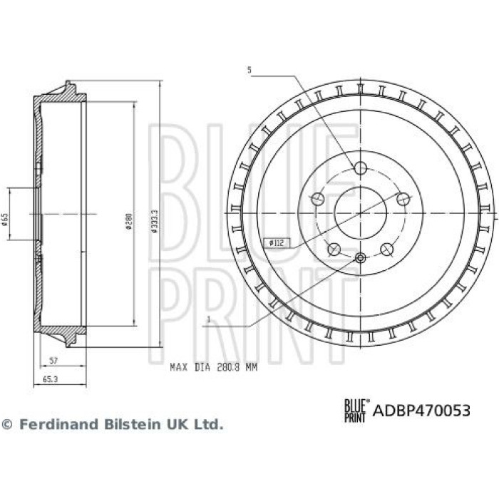 Blue Print ADBP470053 Bremstrommel Blue Print ADBP470053 Bremstrommel