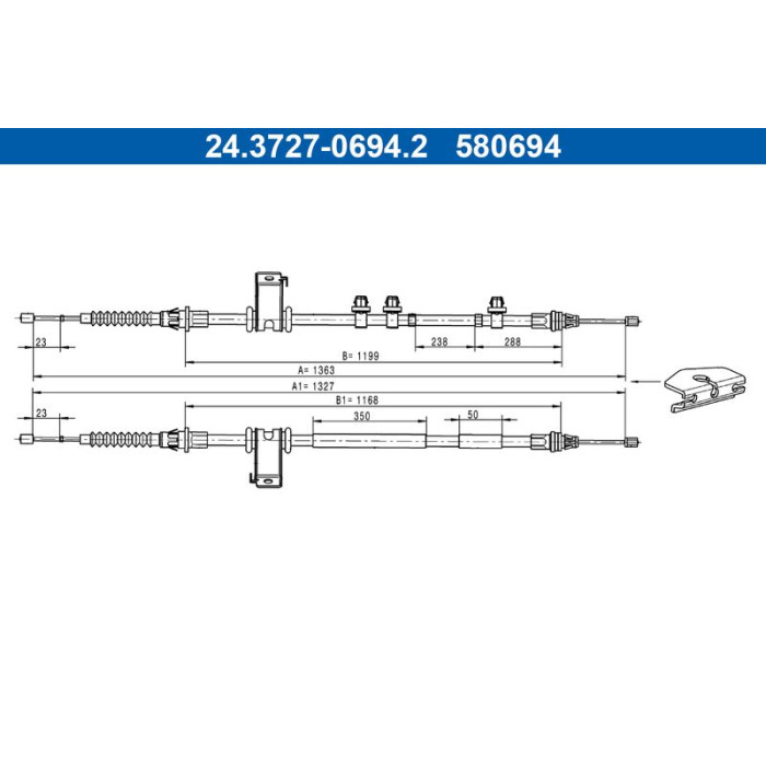 ATE 24.3727-0694.2 Seilzug, Feststellbremse ATE 24.3727-0694.2 Seilzug, Feststellbremse