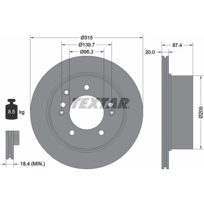 Textar 92147400 Bremsscheibe Textar 92147400 Bremsscheibe