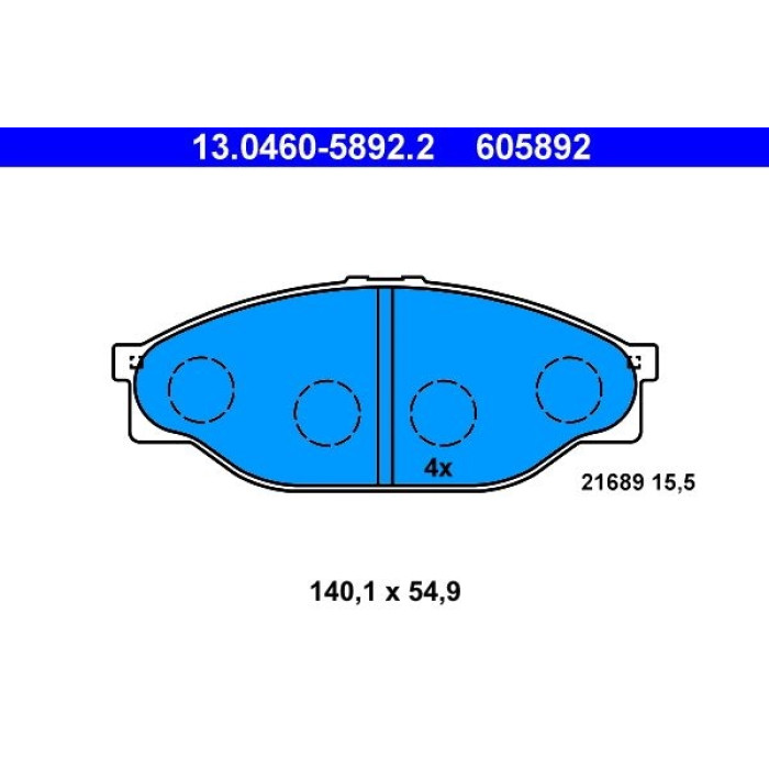 ATE 13.0460-5892.2 Bremsbelagsatz, Scheibenbremse ATE 13.0460-5892.2 Bremsbelagsatz, Scheibenbremse