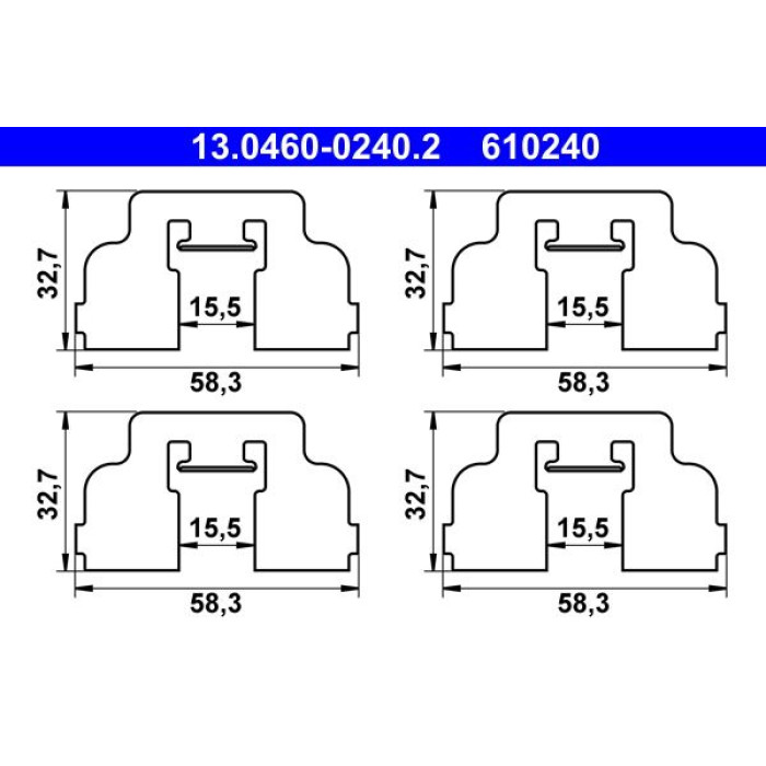 Zubehörsatz, Scheibenbremsbelag 13.0460-0240.2 Zubehörsatz, Scheibenbremsbelag 13.0460-0240.2