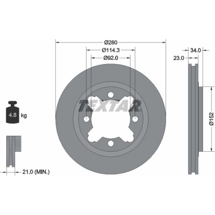 Textar 92081500 Bremsscheibe Textar 92081500 Bremsscheibe