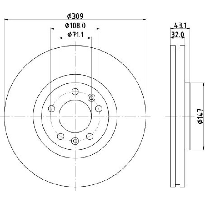 Hella 8DD 355 108-421 Bremsscheibe Hella 8DD 355 108-421 Bremsscheibe
