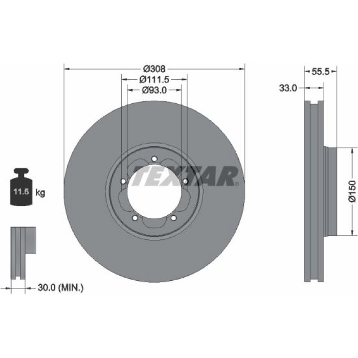Textar 92273003 Bremsscheibe PRO Textar 92273003 Bremsscheibe PRO