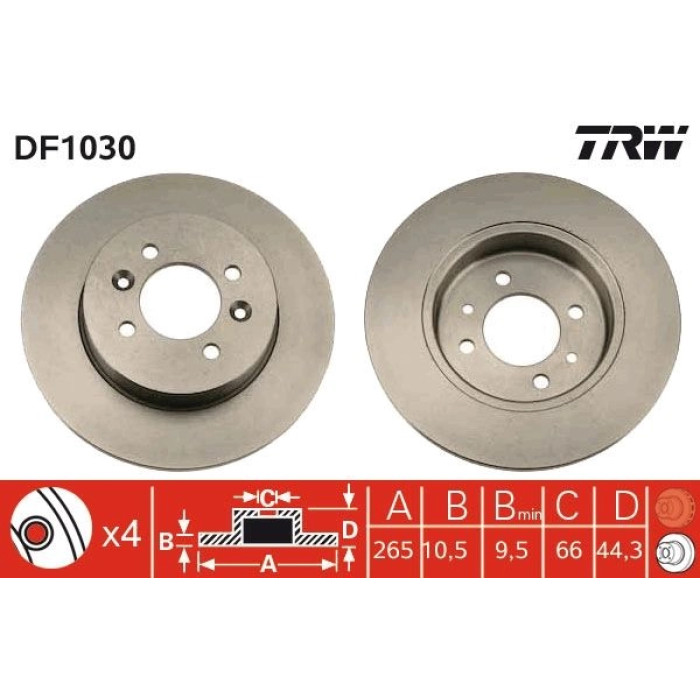 TRW DF1030 Bremsscheibe