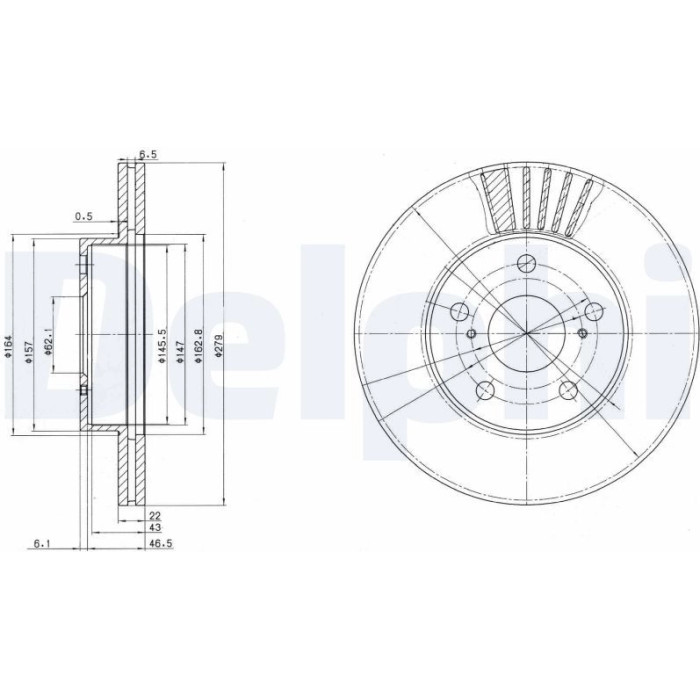 Delphi BG3171 Bremsscheibe Delphi BG3171 Bremsscheibe