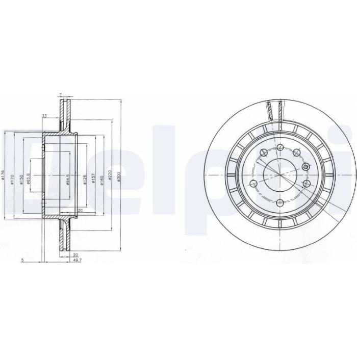 Delphi BG4046 Bremsscheibe