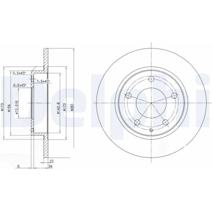 Delphi BG2806 Bremsscheibe Delphi BG2806 Bremsscheibe