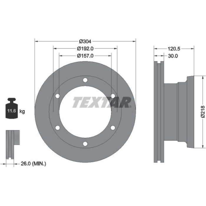 Textar 93087500 Bremsscheibe