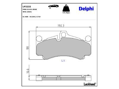 Delphi Bremsbelagsatz, Scheibenbremse LP2232