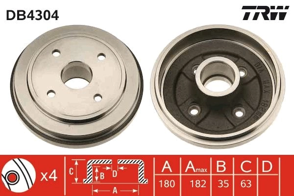 TRW Bremstrommel DB4304
