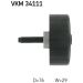 SKF Umlenk-/Führungsrolle, Keilrippenriemen VKM 34111