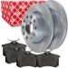 FEBI 23240 BREMSSCHEIBEN Ø253 + BELÄGE 16488 HINTEN für AUDI VW SKODA