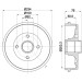 Hella | Bremstrommel | 8DT 355 301-071