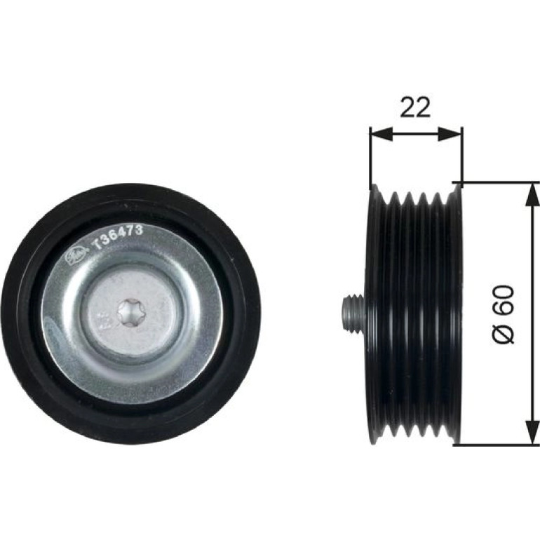 Umlenk-/Führungsrolle, Keilrippenriemen T36473