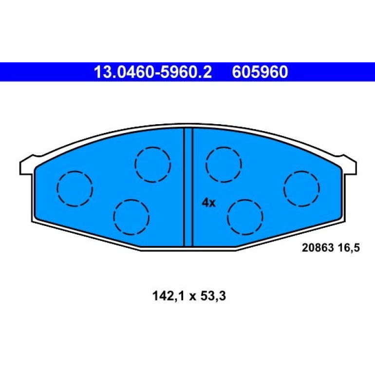 Bremsbelagsatz, Scheibenbremse 13.0460-5960.2 Bremsbelagsatz, Scheibenbremse 13.0460-5960.2