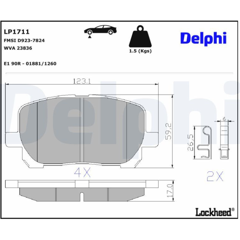 Bremsbelagsatz, Scheibenbremse LP1711 Bremsbelagsatz, Scheibenbremse LP1711