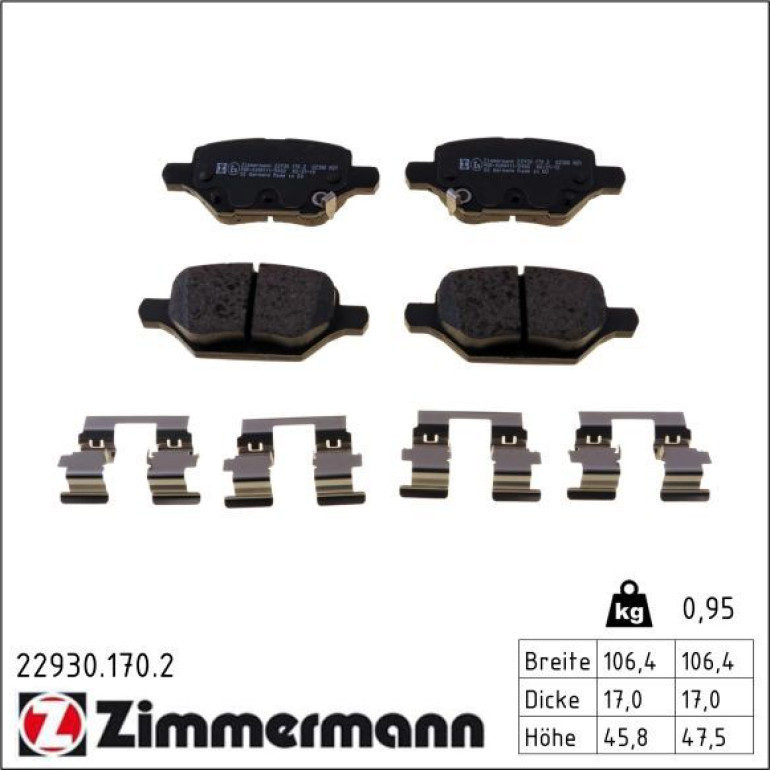 Bremsbelagsatz, Scheibenbremse 22930.170.2 Bremsbelagsatz, Scheibenbremse 22930.170.2