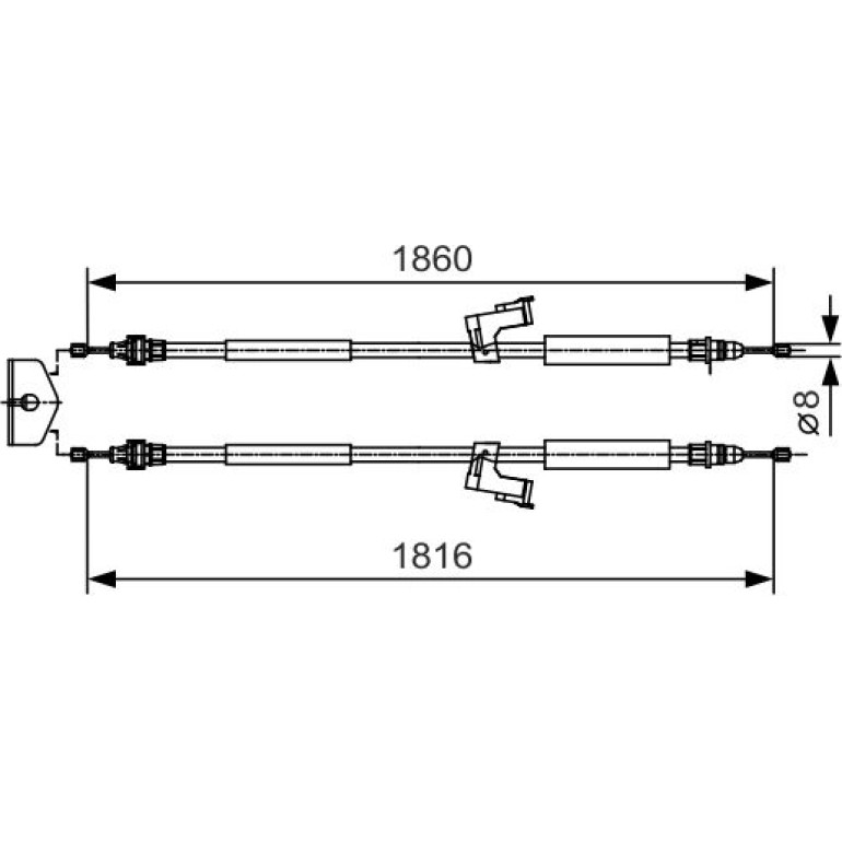 Seilzug, Feststellbremse 1 987 482 019 Seilzug, Feststellbremse 1 987 482 019