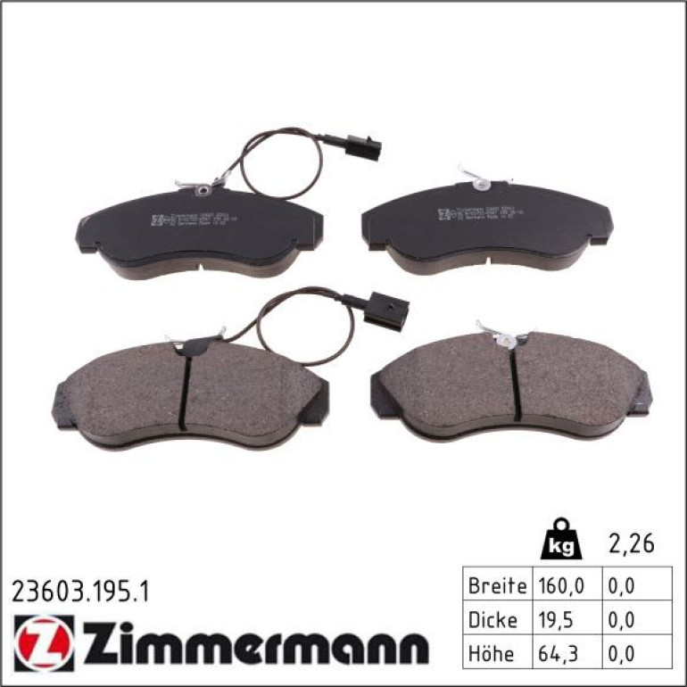 Bremsbelagsatz, Scheibenbremse 23603.195.1 Bremsbelagsatz, Scheibenbremse 23603.195.1