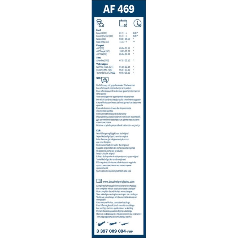 BOSCH AF 469 Scheibenwischer Aerofit 3 397 009 094 BOSCH AF 469 Scheibenwischer Aerofit 3 397 009 094