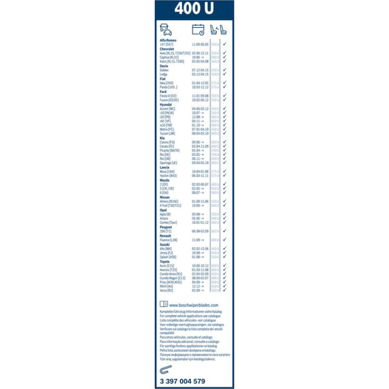 BOSCH 400 U Scheibenwischer Twin 3 397 004 579