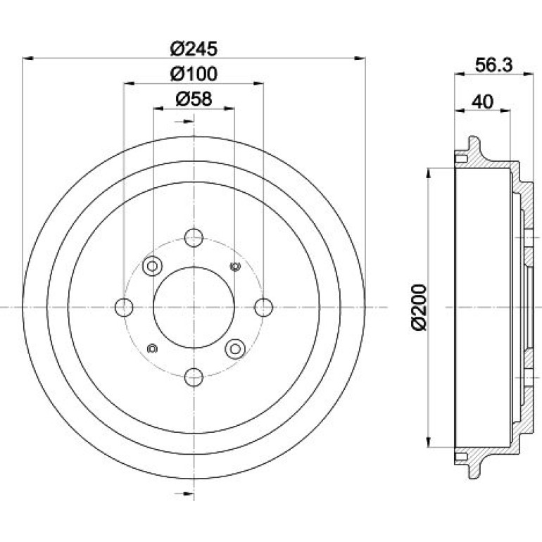 Bremstrommel 8DT 355 300-571