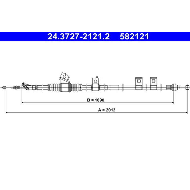 Seilzug, Feststellbremse 24.3727-2121.2 Seilzug, Feststellbremse 24.3727-2121.2
