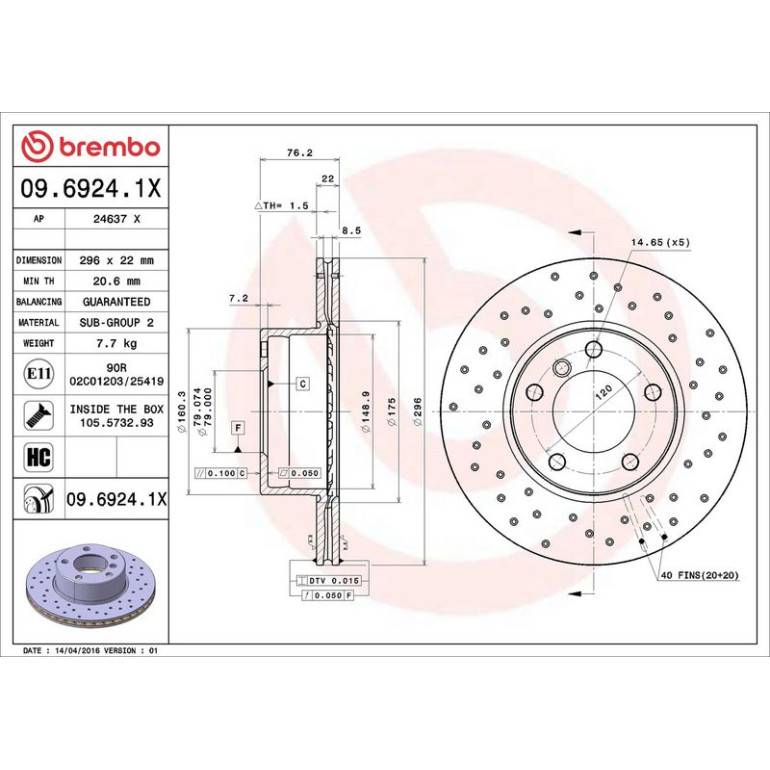 Bremsscheibe 09.6924.1X Bremsscheibe 09.6924.1X