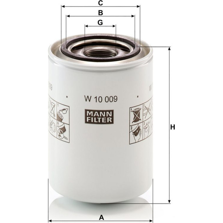 Filter, Arbeitshydraulik W 10 009