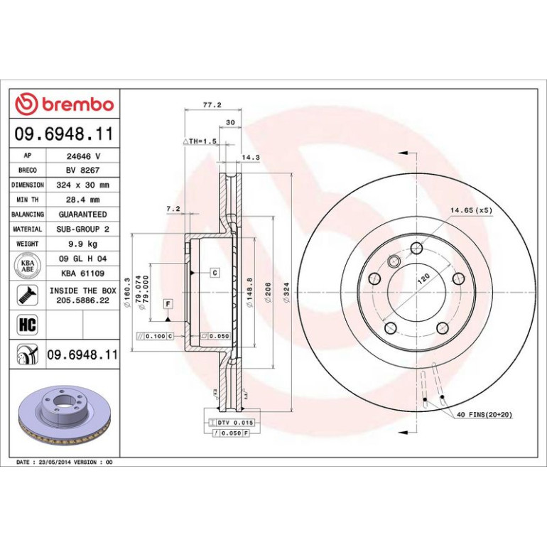 Bremsscheibe 09.6948.11