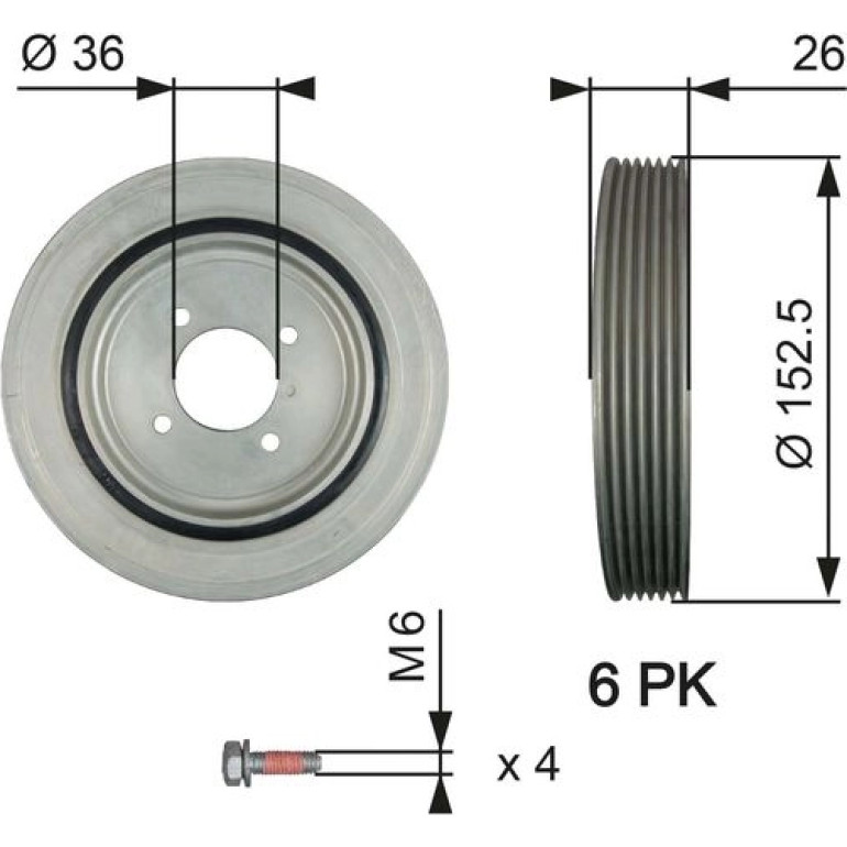 Riemenscheibe, Kurbelwelle TVD1011A