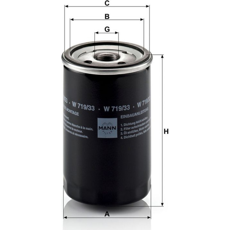 Ölfilter W 719/33 Ölfilter W 719/33