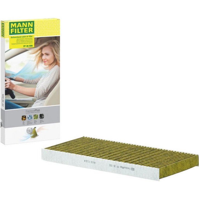 MANN-FILTER FP 36 006 Innenraumfilter FreciousPlus Aktivkohlefilter mit Polyphenol, antibakteriell, Feinstaubfilter (PM 2.5) MANN-FILTER FP 36 006 Innenraumfilter FreciousPlus Aktivkohlefilter mit Polyphenol, antibakteriell, Feinstaubfilter (PM 2.5)